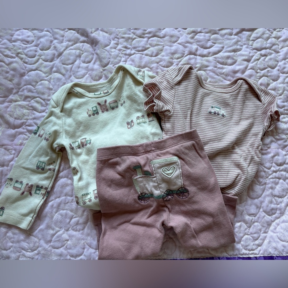 Carter's Cream and Pink Baby Train Set